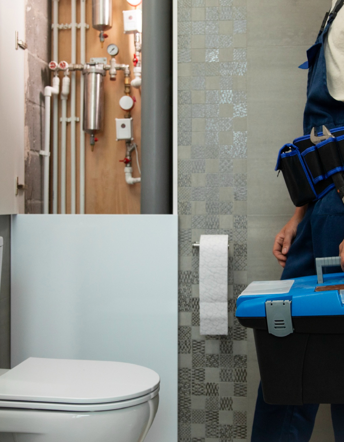 Dépannage plomberie Plombier intervenant dans une salle de bain pour un dépannage